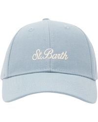 MC2 Saint Barth - Hellblaue Baseballkappe Baseball Jr Aus Leinen Mit Saint Barth-Stickerei - Lyst