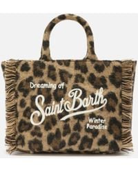 MC2 Saint Barth - Vanity Mini Felt Leopard Print Bag - Lyst