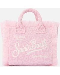 MC2 Saint Barth - Terry Effect Vanity Mini Bag With Raised Leopard Pattern - Lyst