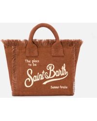 MC2 Saint Barth - Solid Color Linen Vanity Mini Bag With Removable Strap - Lyst