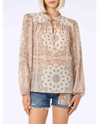 MC2 Saint Barth - Harper Silk Blouse With Bandanna Print - Lyst