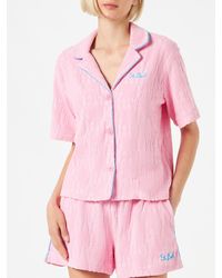 MC2 Saint Barth - Whale Terry Cotton Shirt With Piping - Lyst