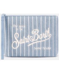 MC2 Saint Barth - Aline Terry-Effect Pouch With Striped Embossed Pattern - Lyst