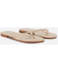MC2 Saint Barth - Essentials Real Leather Flip Flops Powder Shoe - Lyst