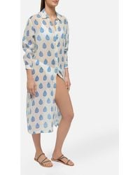 MC2 Saint Barth - Adeline Ramie Maxi Dress With Paisley Print Beach Robe - Lyst