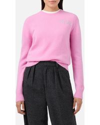 MC2 Saint Barth - New Queen Stretch Sweater Merino-Wool And Alpaca Blend With Non Smetto Di Sp(L)Endere Embroidery - Lyst