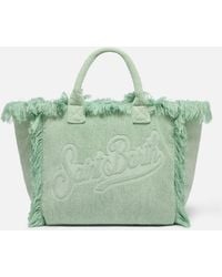 MC2 Saint Barth - Mint Solid Color Terry Effect Vanity Regular Bag - Lyst
