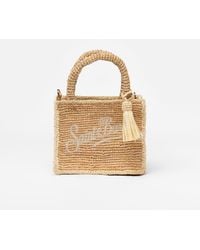 MC2 Saint Barth - Borsa Mini Vanity Rafia Con Ricamo Saint Barth - Lyst