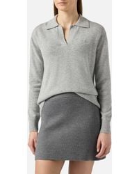 MC2 Saint Barth - Grauer Melange-Pullover Eze Für Damen Mit Polokragen - Lyst