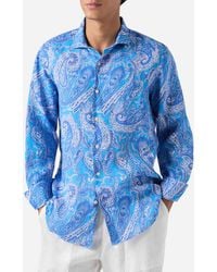 MC2 Saint Barth - Linen Shirt Pamplona With Paisley Print - Lyst