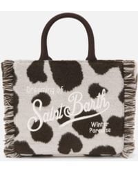 MC2 Saint Barth - Vanity Mini Felt Cow Print Bag - Lyst