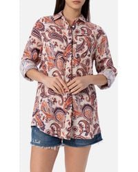 MC2 Saint Barth - Alodie Linen Shirt With Paisley Print - Lyst