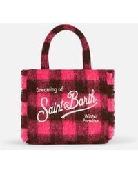 MC2 Saint Barth - Wooly Colette Fringed Handbag With Check Pattern Bag - Lyst