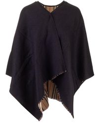 Burberry Wool Poncho - Black