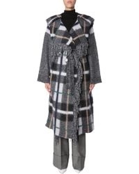 Stella McCartney Check Wool Coat - Gray