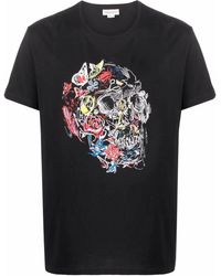 Alexander McQueen T-Shirt mit Totenkopf-Print - Schwarz
