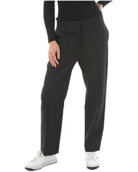 Prada Steghose aus Wolle in Schwarz Damen Bekleidung Hosen und Chinos Hose mit gerader Passform 