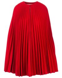 Valentino Red Wool Poncho