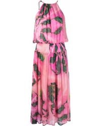 Pinko Neckholder-Kleid mit Batikmuster - Pink