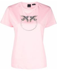 Pinko T-Shirt mit verziertem Logo - Mehrfarbig
