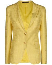 Tagliatore Stoff blazer in Gelb Sakkos und Anzugsjacken Damen Bekleidung Jacken Blazer 