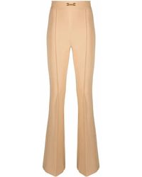 Elisabetta Franchi High-waisted Flared Trousers - Natural
