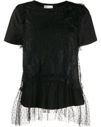 RED Valentino T-Shirt im Layering-Look - Schwarz