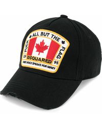 DSquared² Cappello berretto regolabile uomo in cotone canada patch baseball - Nero