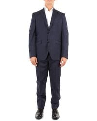 Etro 1a9071235200 Wool Suit - Blue