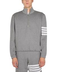 Thom Browne Worked Cotton Sweater - Gray