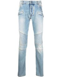 Balmain Skinny-Jeans mit Stone-Wash-Effekt - Blau