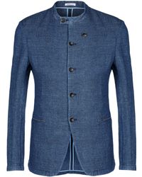 Armani Burgundy Cotton Blazer - Blue