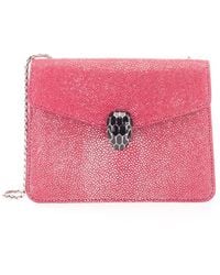 BVLGARI Leather Shoulder Bag - Pink