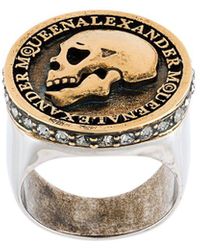 Alexander McQueen Gold Metal Ring - Metallic