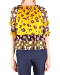 Diane von Furstenberg GELB POLYESTER BLUSE