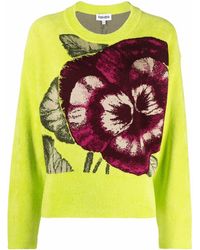 KENZO Pullover mit Blumen-Print - Grün