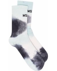 MSGM Socken mit Batikmuster - Blau