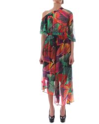 Pinko Multicolour Viscose Dress - Green
