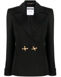 Sakkos und Anzugsjacken Damen Bekleidung Jacken Blazer Moschino Seide Andere materialien blazer in Schwarz 