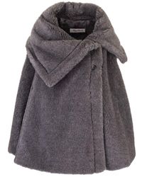 Max Mara Wool Poncho - Grey