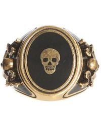 Alexander McQueen Skull Brass Ring - Metallic