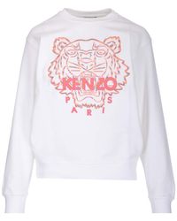 KENZO Sweatshirt mit Logo-Stickerei - Weiß