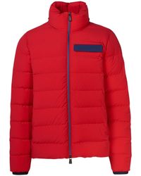 Moncler Leather Lalay Padded Vest in Blue for Men - Lyst