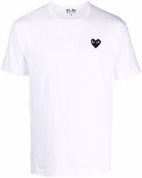 COMME DES GARÇONS PLAY T-Shirt mit Logo-Stickerei - Weiß