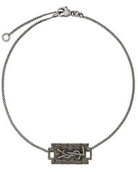Saint Laurent Silver Metal Bracelet - Metallic