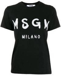 MSGM Icon Black Cotton T-shirt
