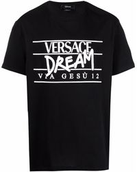 Versace T-Shirt mit Logo-Print - Schwarz