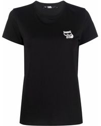 Karl Lagerfeld K/Ikonik Choupette T-Shirt - Schwarz