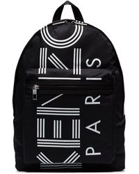 KENZO Logo Print Backpack - Black