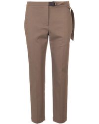 Brunello Cucinelli Beige Cotton Trousers - Natural